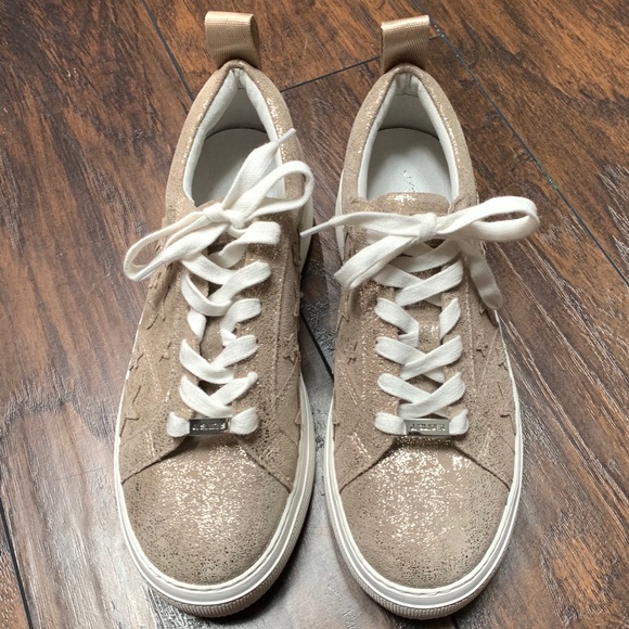 NEW J/Slides Costarr Sneaker in Gold Leather - Picture 7 of 11